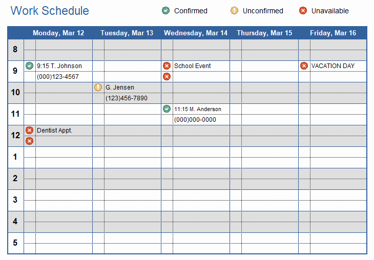 Work Plan Template Excel Inspirational Work Schedule Template for Excel