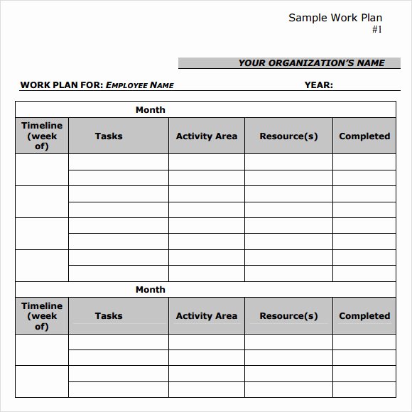 Work Plan Template Excel Lovely Doc Sample Work Plan – Work Plan Template 12