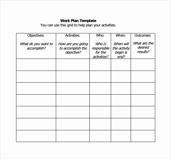 Work Plan Template Excel Luxury Work Plan Template 20 Download Free Documents for Word