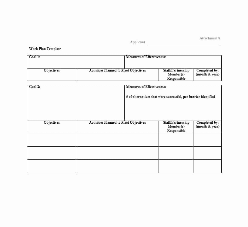 Work Plan Template Excel New Work Plan 40 Great Templates &amp; Samples Excel Word