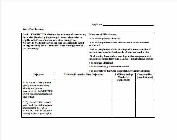 Work Plan Template Excel Unique Work Plan Template 13 Download Free Documents for Word