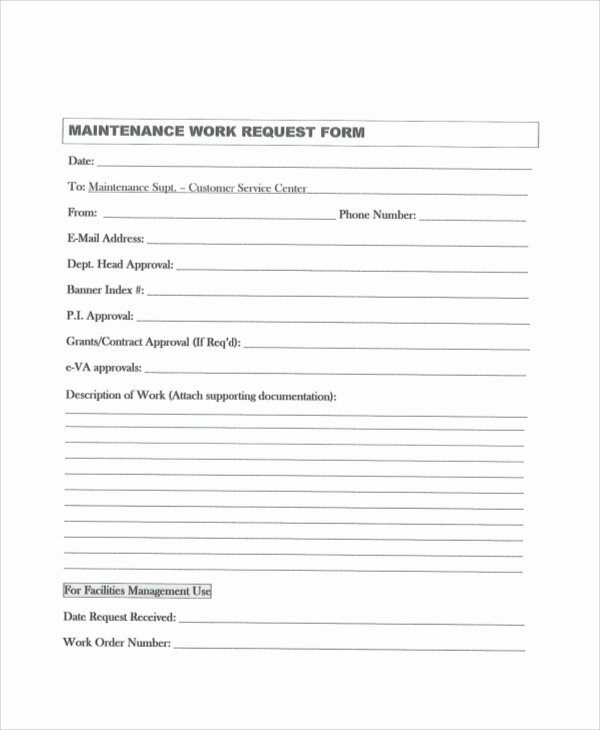 Work Request form Best Of Sample Work Request form 9 Examples In Word Pdf