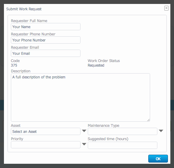Work Request form Elegant Link Homepage to Your Cmms