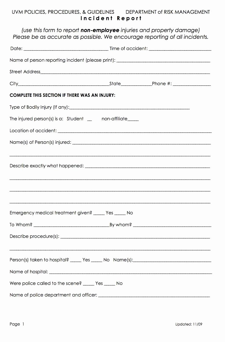 Workplace Incident Report form Template Free Best Of 13 Incident Report Templates Excel Pdf formats