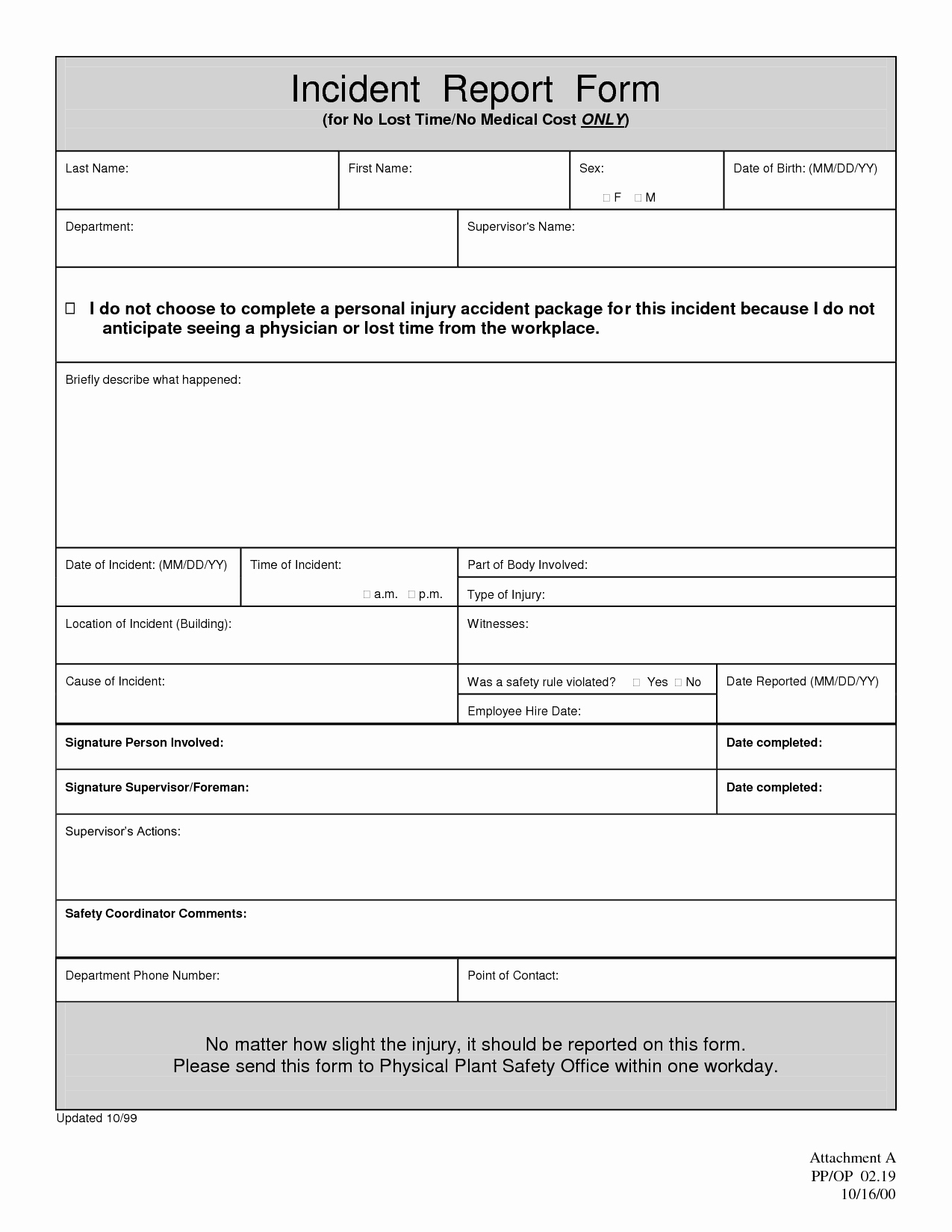 Workplace Incident Report form Template Free Best Of Incident Report Template