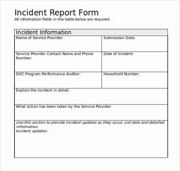 Workplace Incident Report form Template Free Fresh 16 Employee Incident Report Templates Pdf Word Pages