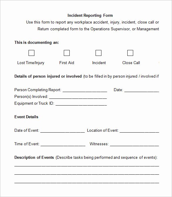 Workplace Incident Report form Template Free Inspirational 14 Employee Incident Report Templates Pdf Doc
