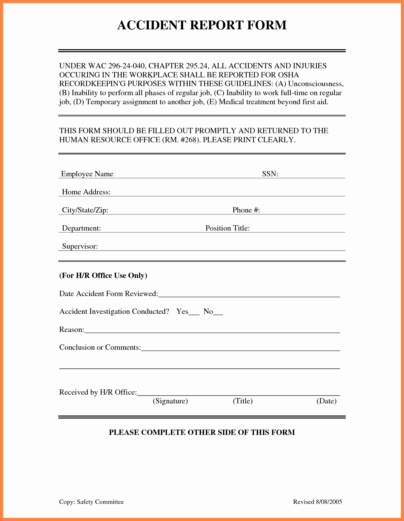 Workplace Incident Report form Template Free Lovely 4 Accident Incident Report form Template