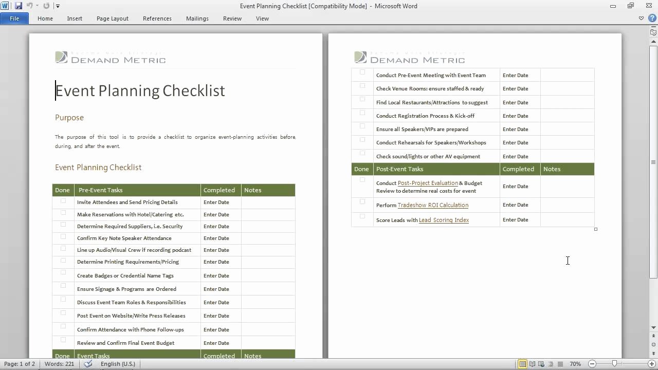 Workshop Planning Checklist Beautiful event Planning Checklist