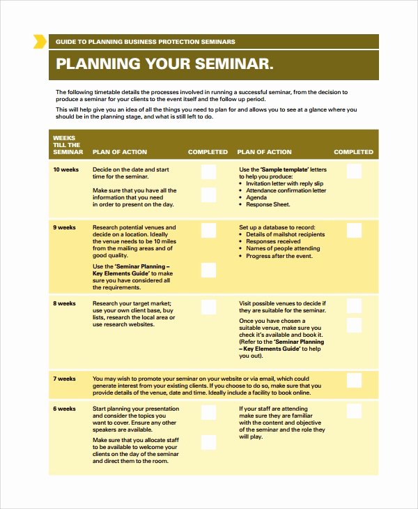 Workshop Planning Checklist Lovely 8 Seminar Planning Templates