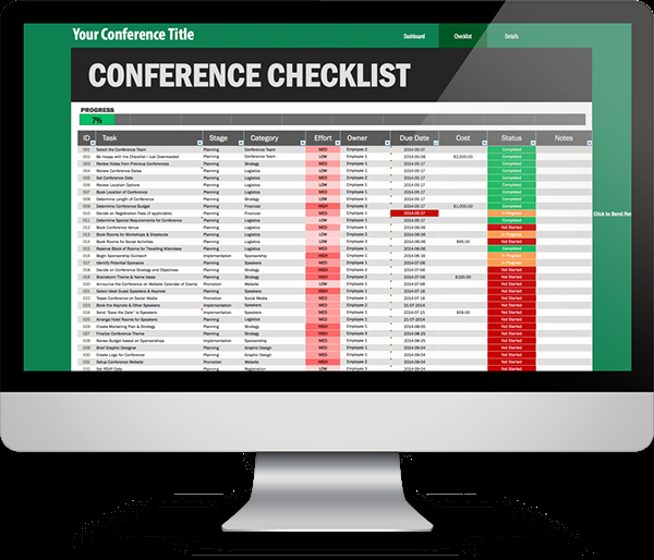 Workshop Planning Checklist Luxury Conference Planning Checklist Excel Template On Behance