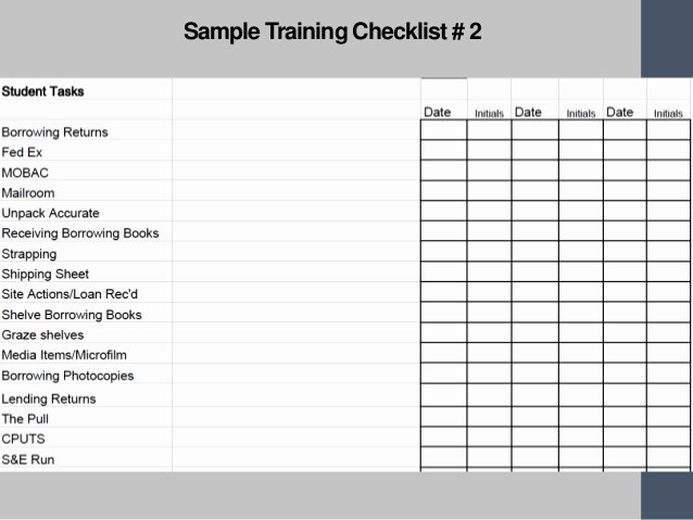 Workshop Planning Checklist New Employee Training Plan Template