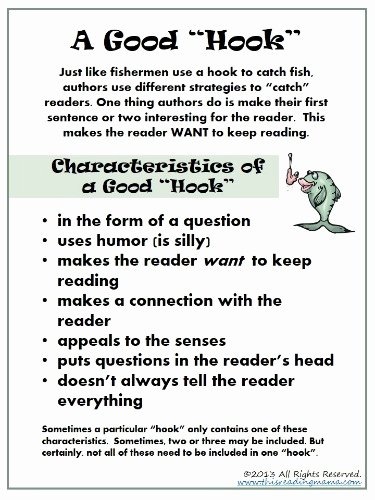 Writing Good Hooks Worksheet Unique Make It Interesting for the Reader A Simple Writing