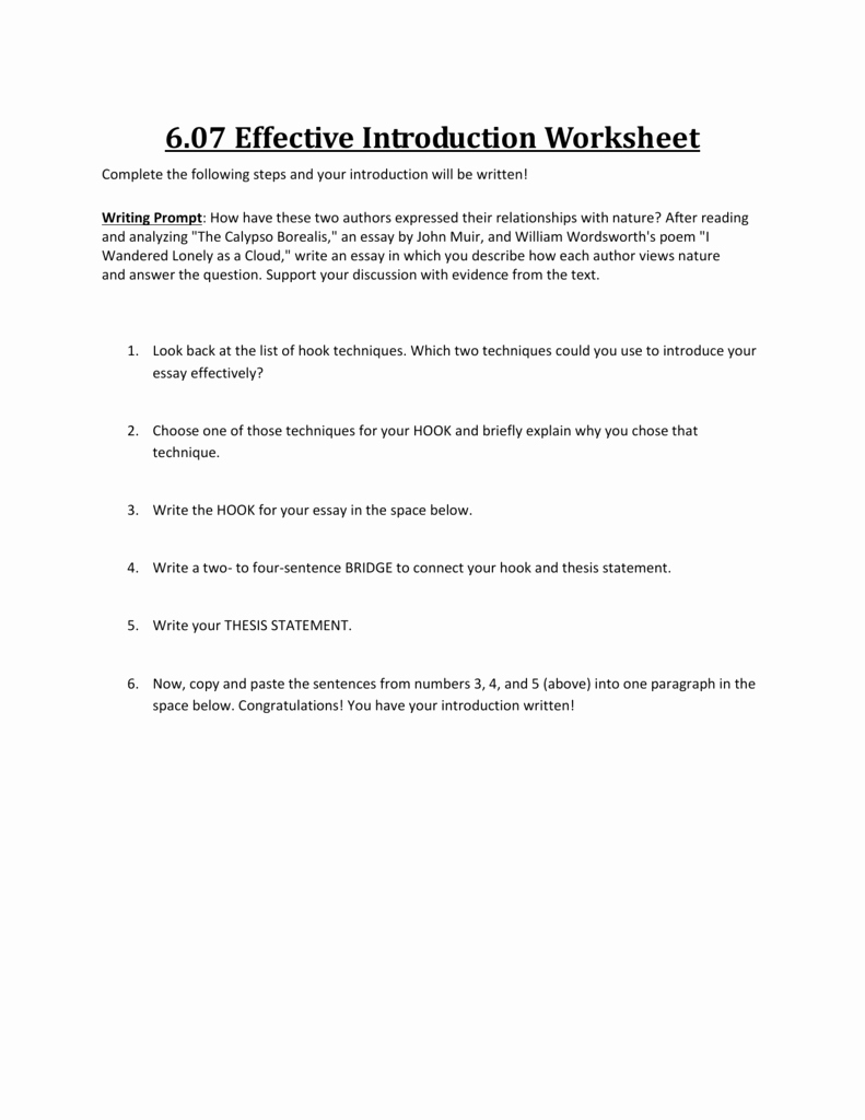 Writing Good Hooks Worksheet Unique Writing Effective Sentences Worksheet Answers the Best