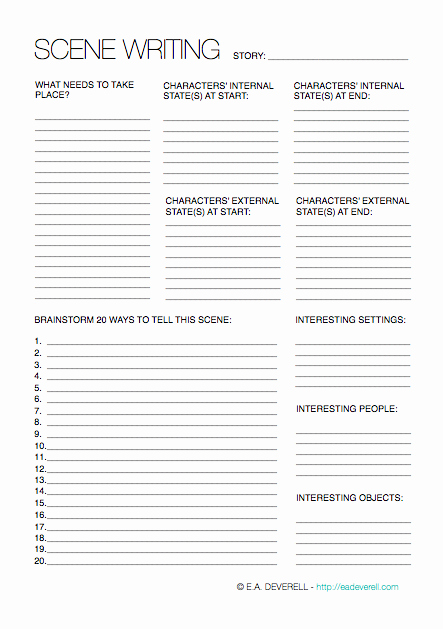 Writing Process Worksheet Pdf Best Of Write A Scene Writing Worksheet Wednesday