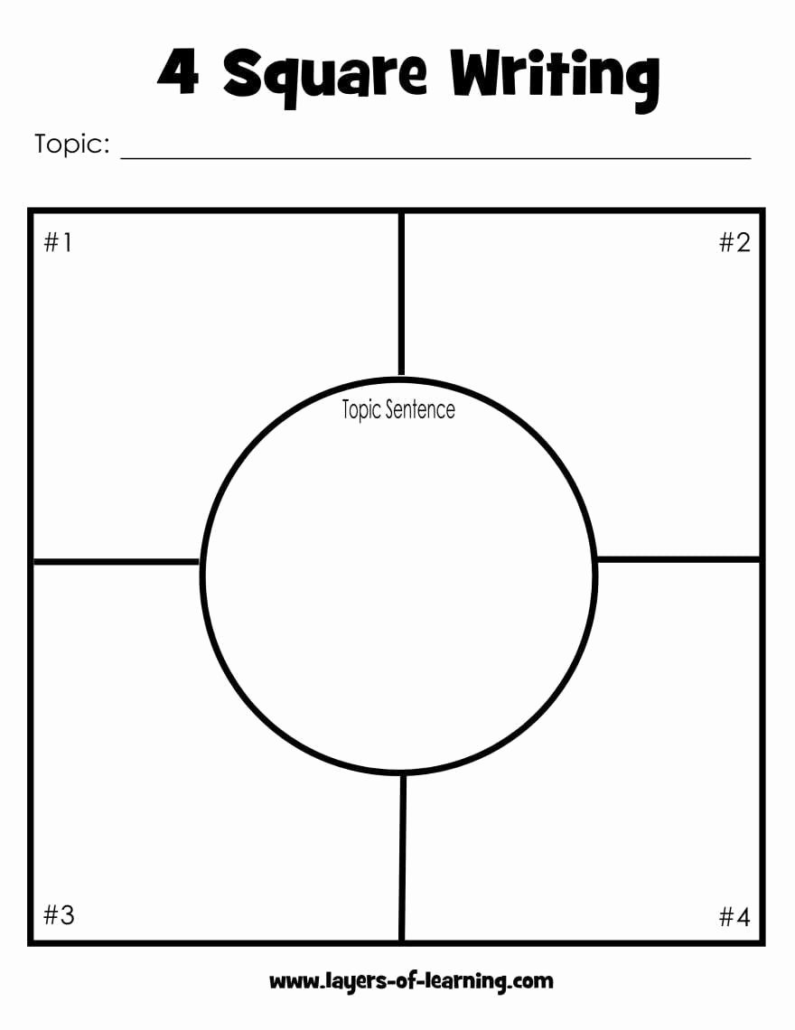 Writing Process Worksheet Pdf Elegant Four Square Writing Method Layers Of Learning