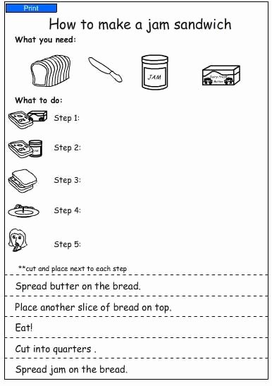 Writing Process Worksheet Pdf Lovely How to Make A Jam Sandwich Sequencing Sheet