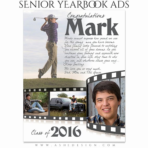 Yearbook Ad Templates Free Download Awesome Senior Yearbook Ads Shop Templates Film Strip High