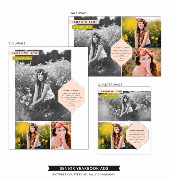 Yearbook Ad Templates Free Download Beautiful Instant Download Senior Yearbook Ads Boho Style