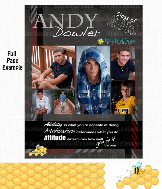 Yearbook Ad Templates Free Download New Masculine Yearbook Ad High School Senior Middle School or