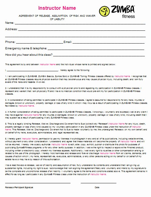 Yoga Release forms Awesome Yoga Waiver form Template – Radiofama