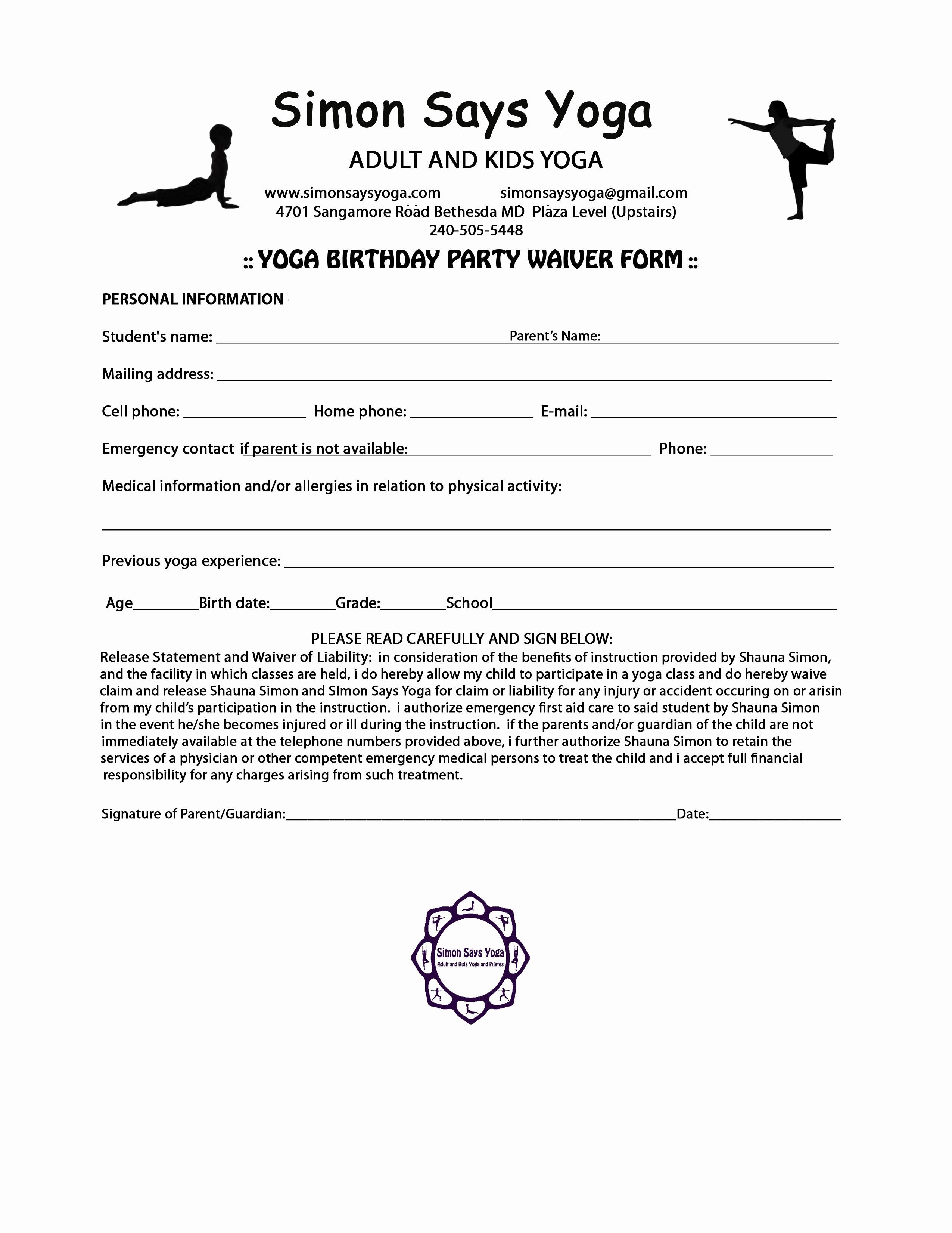 Yoga Release forms Inspirational Affordable Local Yoga for Kids and Adults