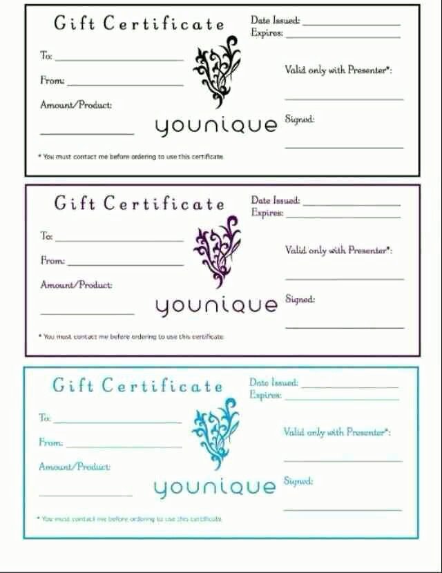 Younique Gift Certificate Template Beautiful 25 Best Ideas About Gift Certificates On Pinterest