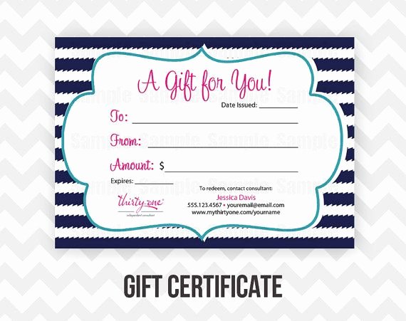 Younique Gift Certificate Template Inspirational Thirty E Gift Certificate Postcard Printable Direct