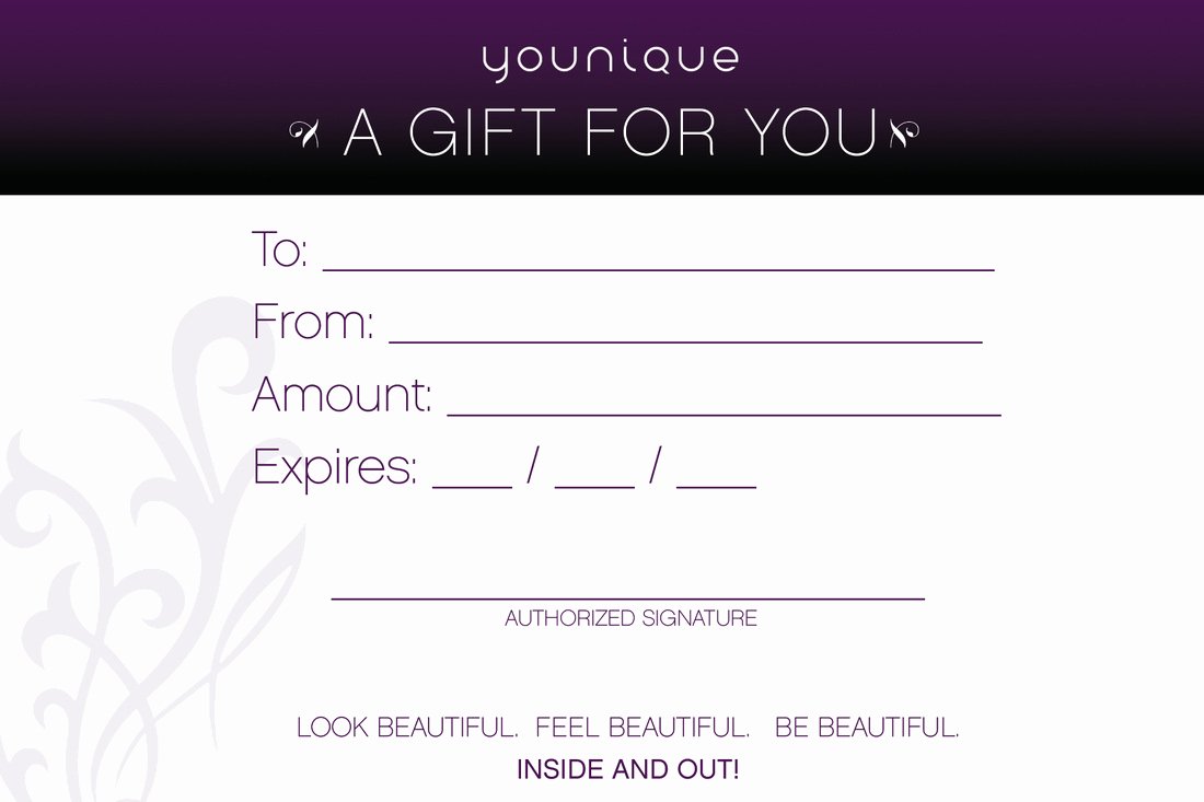 Younique Gift Certificate Template Luxury Younique Makeup Gift Cards Makeup Vidalondon