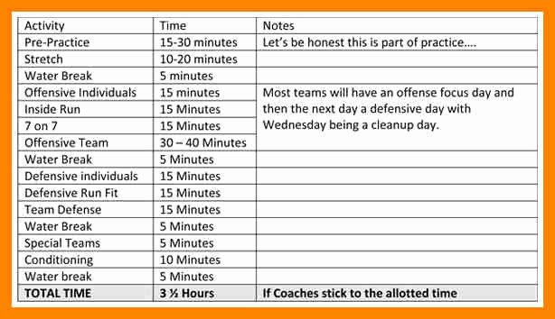 Youth Football Practice Schedule Template New 28 Of Football Practice Template Printable