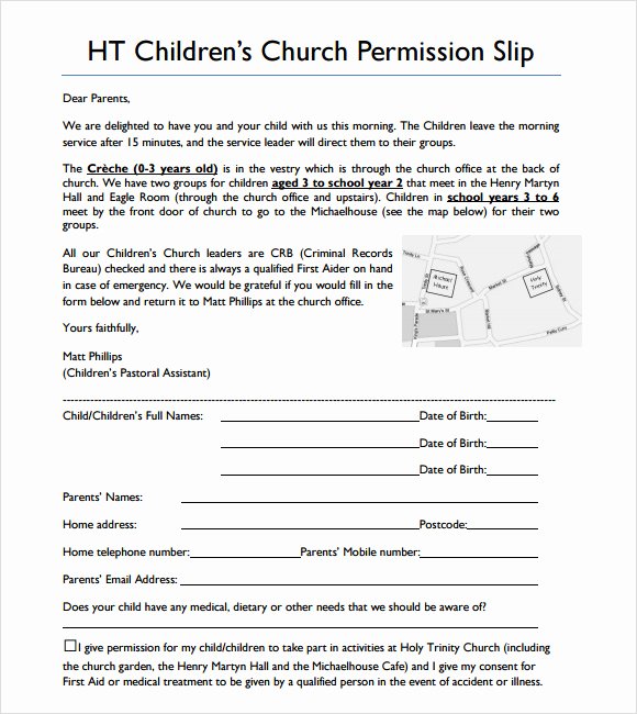 Youth Group Permission Slips Beautiful 8 Slip Samples