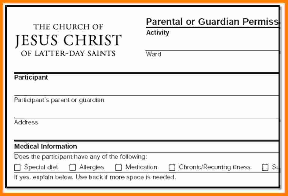 Youth Group Permission Slips Elegant 6 Permission Slip Lds