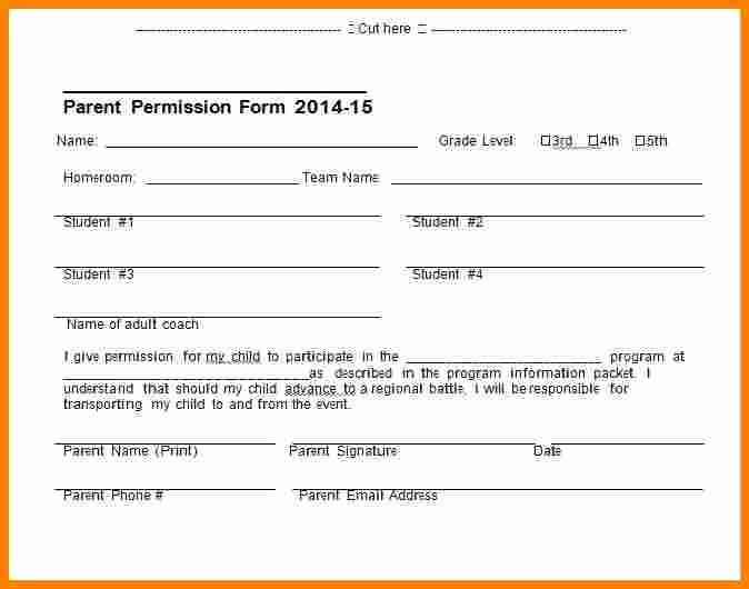 Youth Group Permission Slips Unique 7 Parental Permission Slip