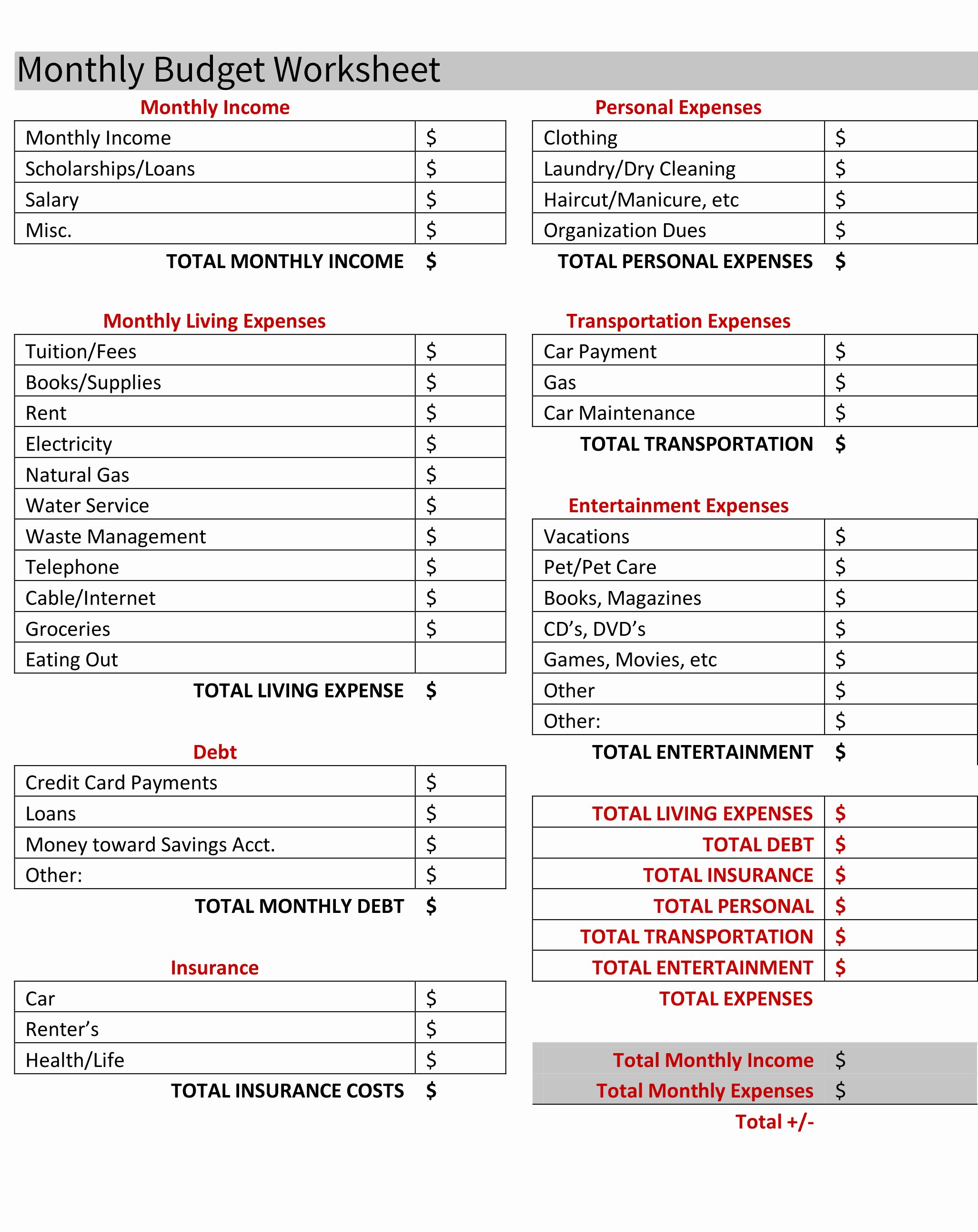 Youth Ministry Budget Template Fresh Bud Ing for Your First Apartment [free Bud Worksheet